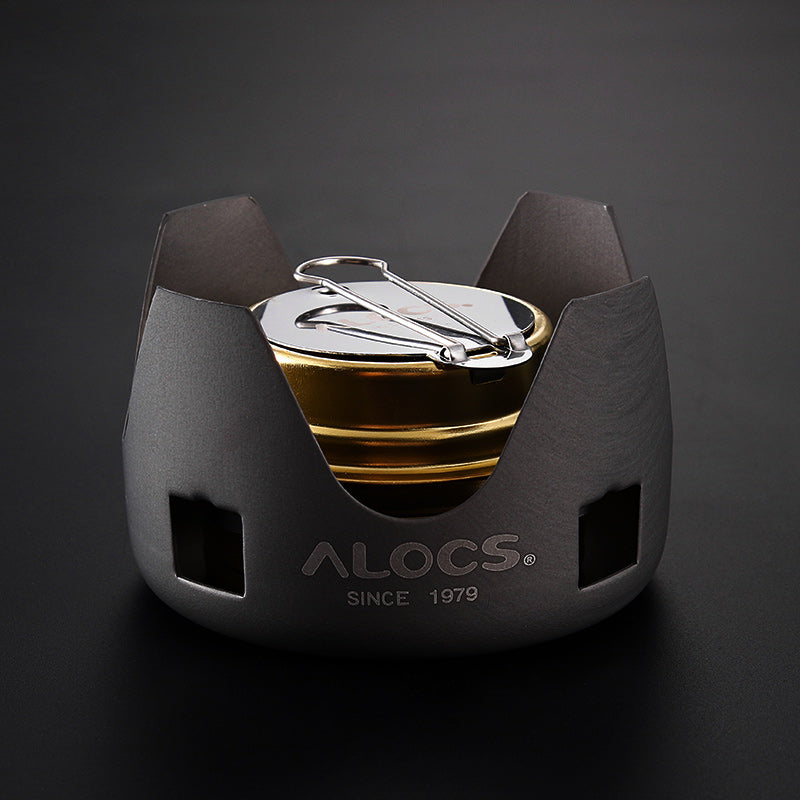 ALOCS Liquid & Solid Alcohol Stove – Portable Dual Fuel Camping Stove for Backpacking, Hiking & Outdoor Cooking