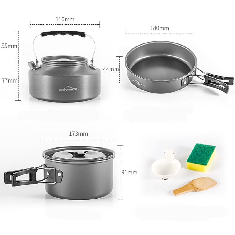 Portable Camping Cookware Set – Lightweight Outdoor Cooking Kit for Hiking, Backpacking & Travel