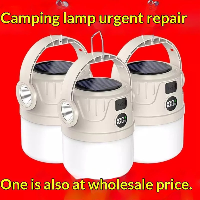 Outdoor Ultra-long-lasting Camping Tent Stall Lighting Solar-powered Lamp With Charging Capability