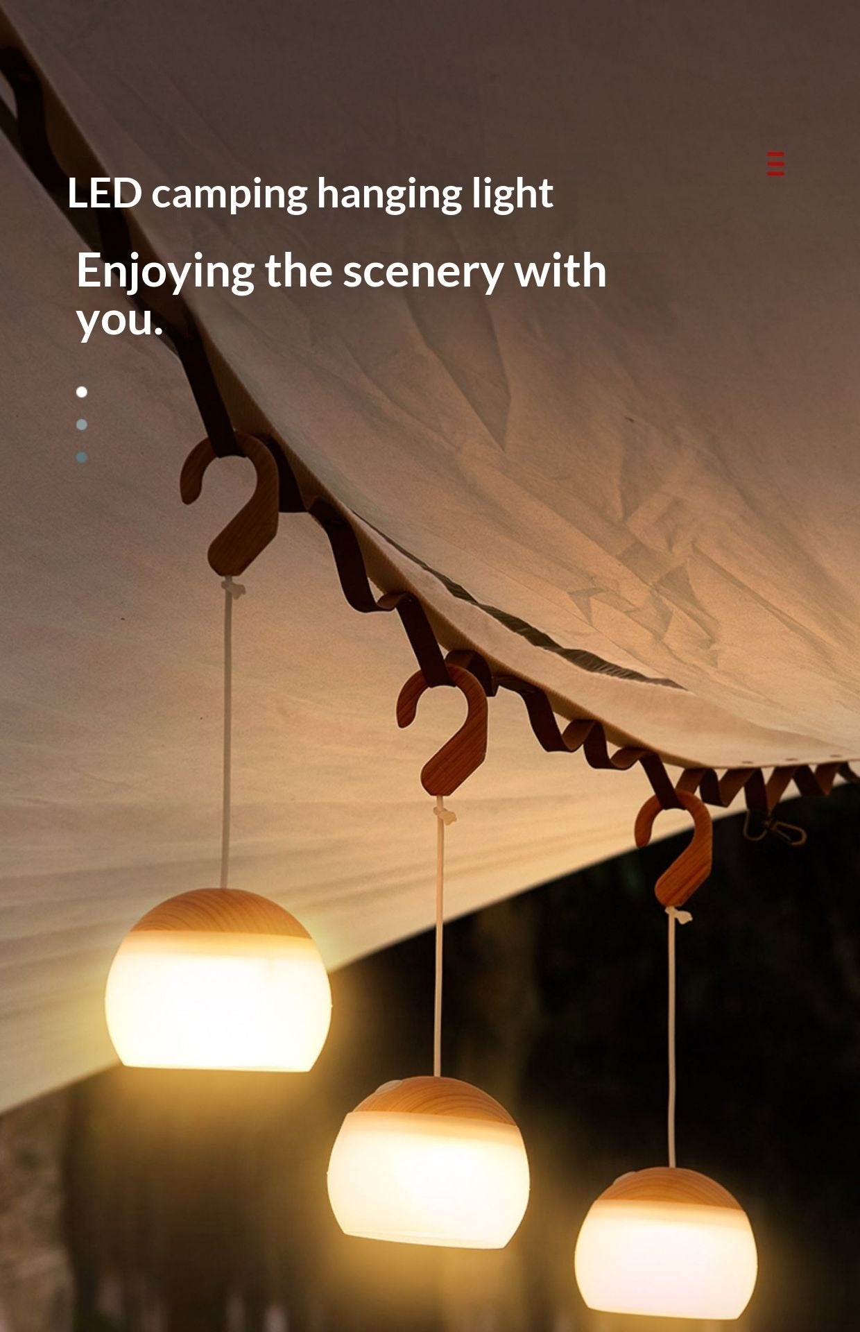 LED Rechargeable Camping Outdoor Campsite Long-Lasting Lighting Dimmable Tent Lamp
