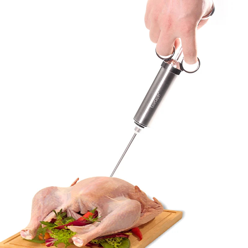Leeseph Meat Injector – 304 Stainless Steel with 3 Needles