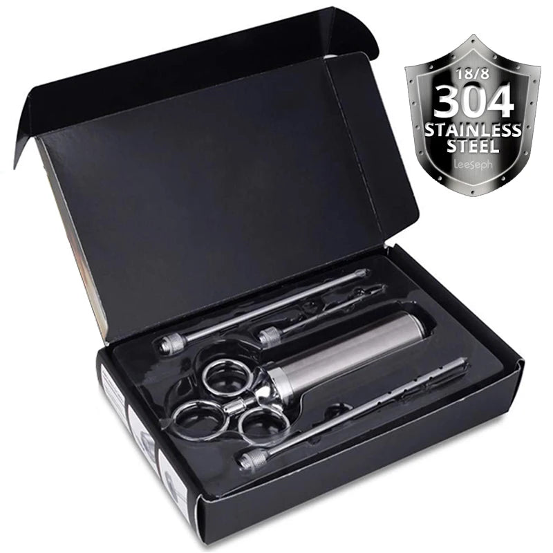 Leeseph Meat Injector – 304 Stainless Steel with 3 Needles