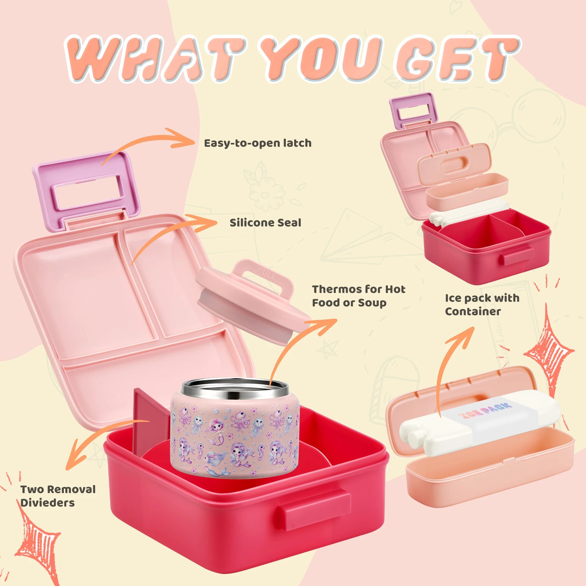 Kids Bento Lunch Box – Leak-Proof with Insulated Jar