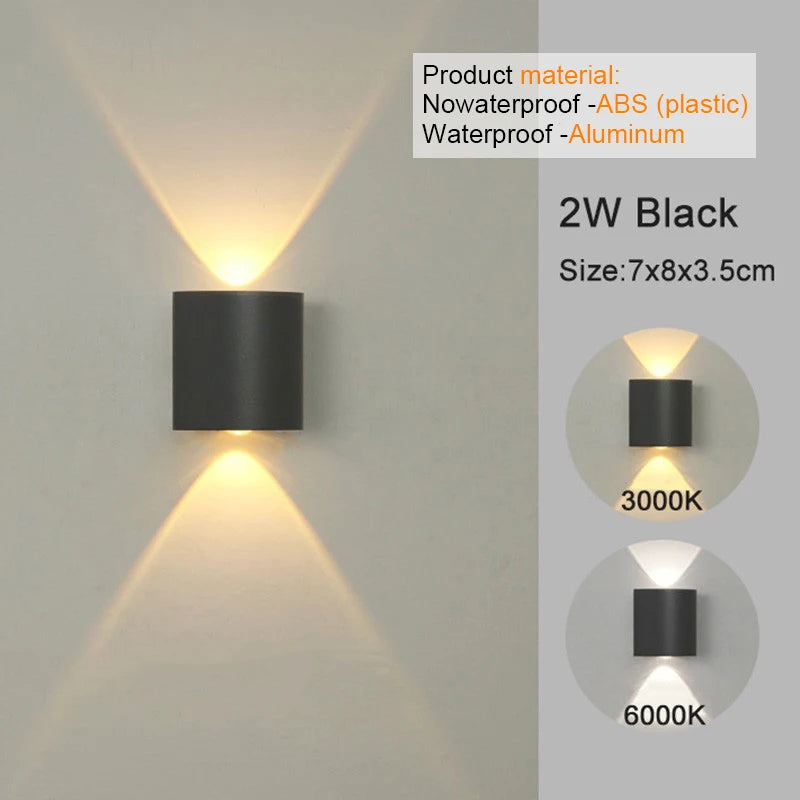 Modern LED Wall Sconce – Up & Down Indoor/Outdoor Light