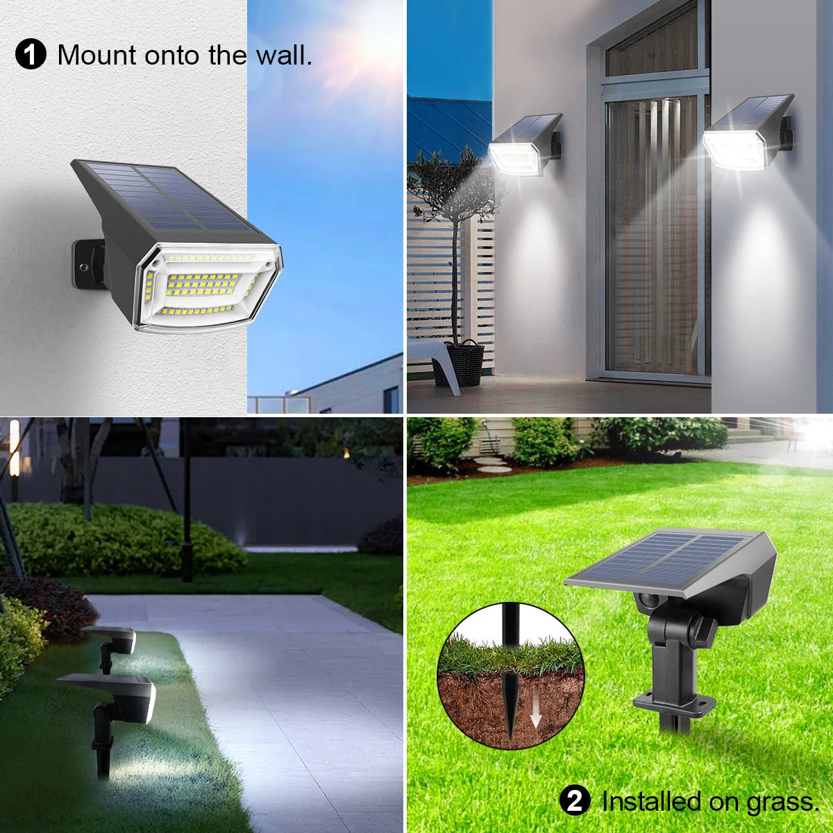 Solar LED Floodlight 1200mAh – Waterproof Garden Light