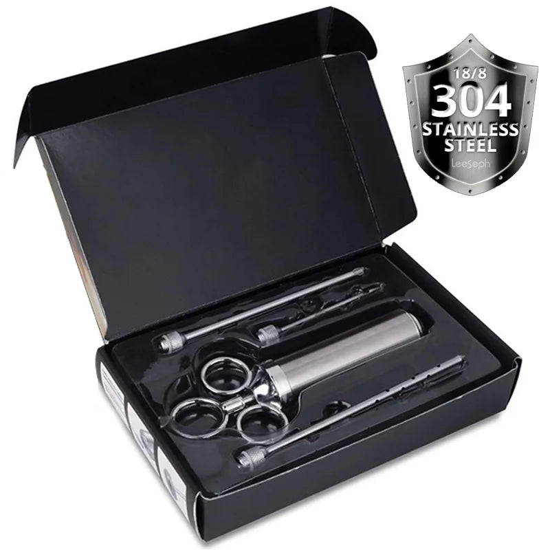 Leeseph Meat Injector – 304 Stainless Steel with 3 Needles