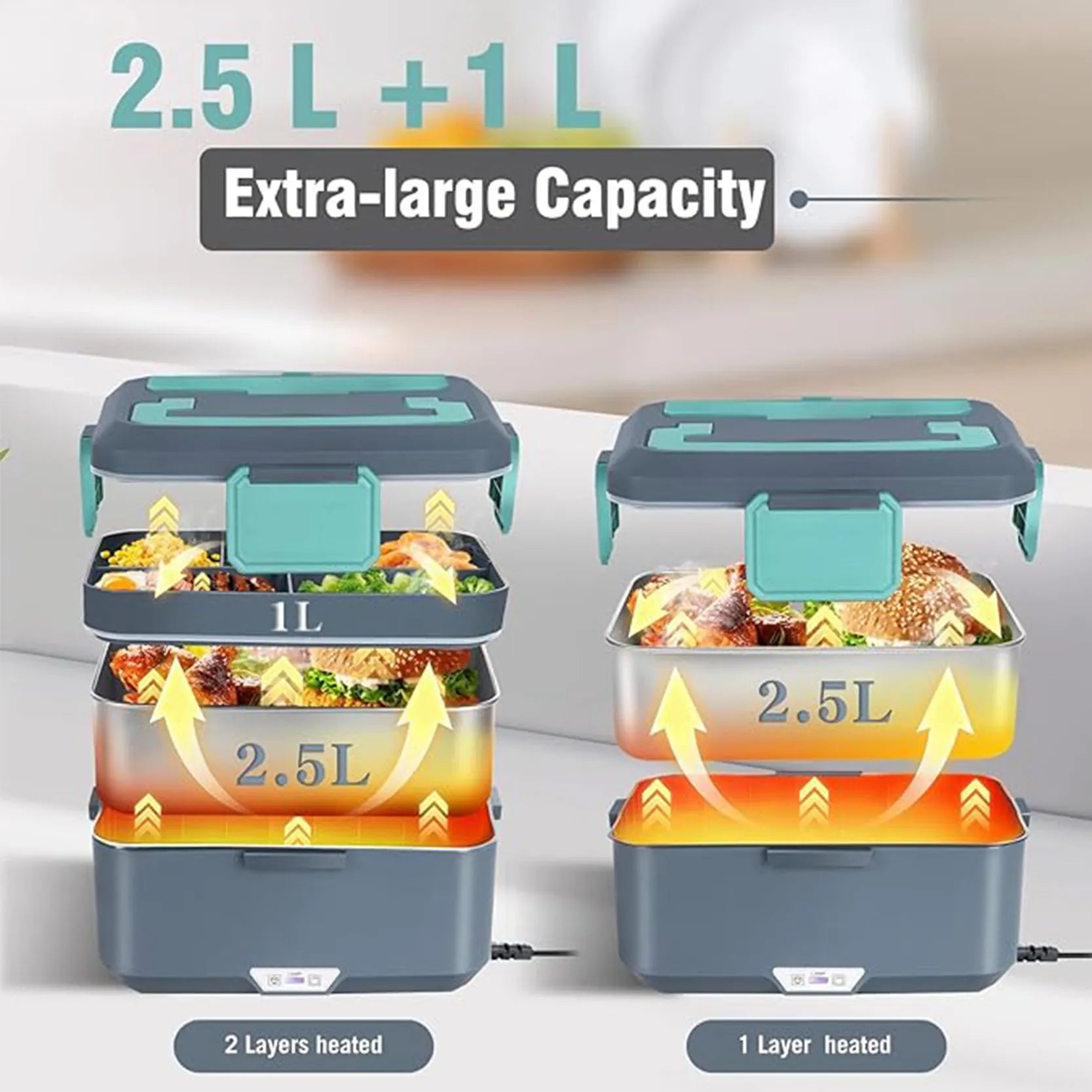 TINSOL 3.5L Electric Heated Lunch Box – Fast 90W Heating