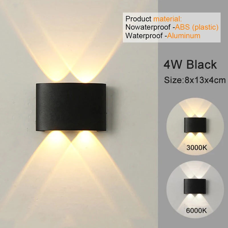 Modern LED Wall Sconce – Up & Down Indoor/Outdoor Light