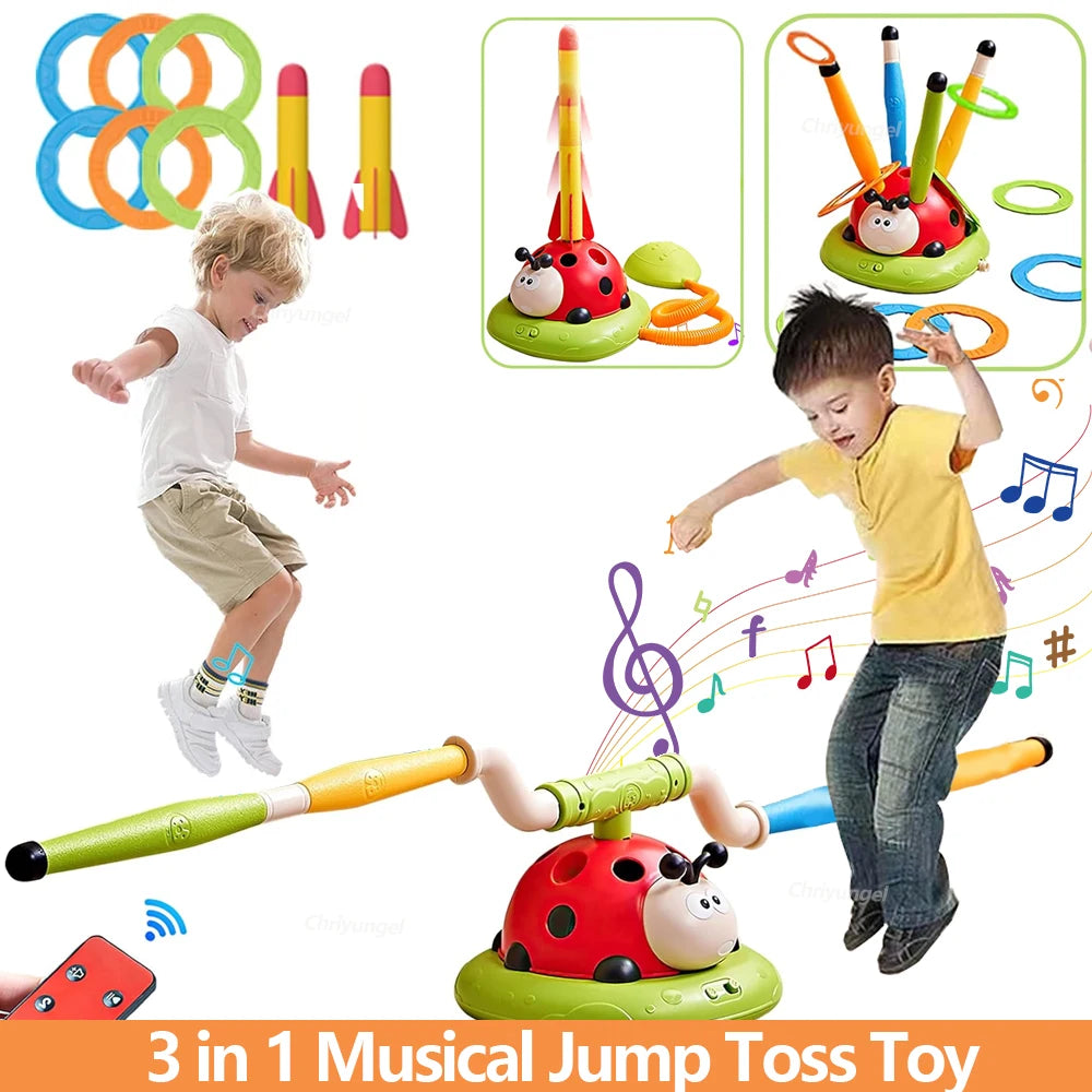 Musical Jump & Toss Ring Game – Kids Outdoor Toy