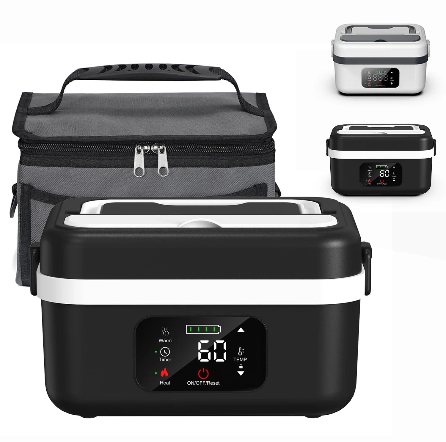 Wireless Electric Lunch Box – 8000mAh Battery, 60W Food Warmer
