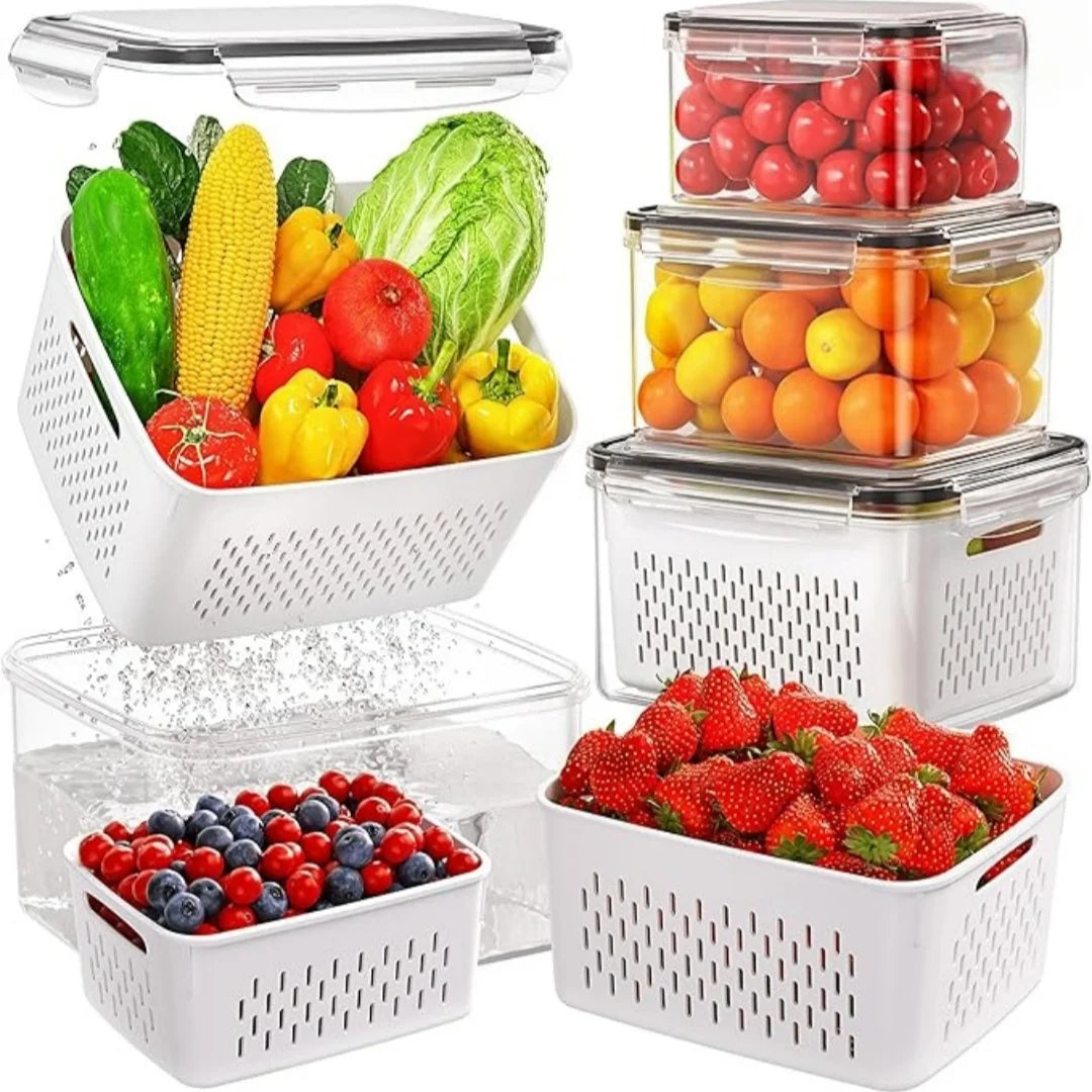 9PCS Fruit Storage Containers – Fridge Organizer Set