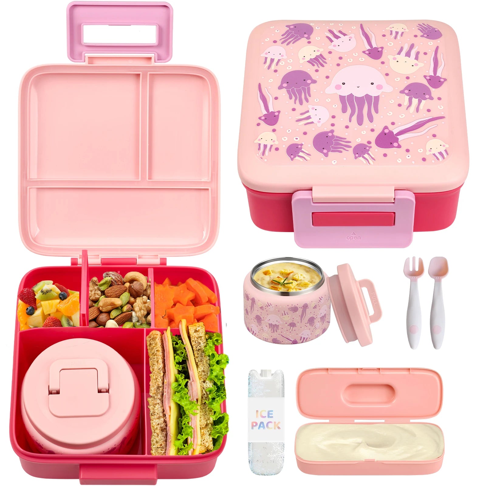 Kids Bento Lunch Box – Leak-Proof with Insulated Jar
