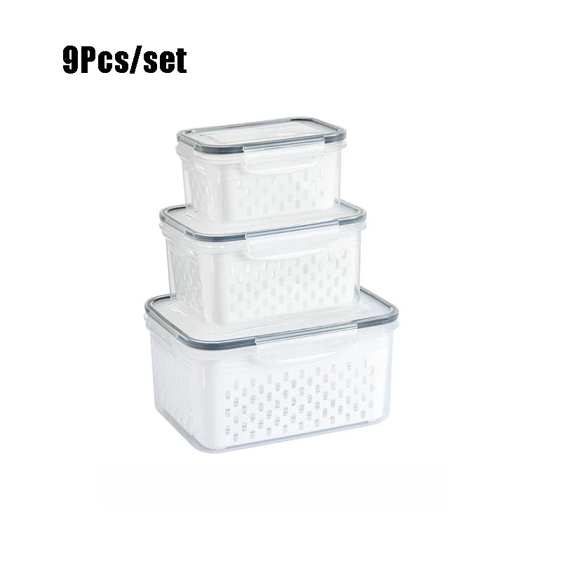 9PCS Fruit Storage Containers – Fridge Organizer Set