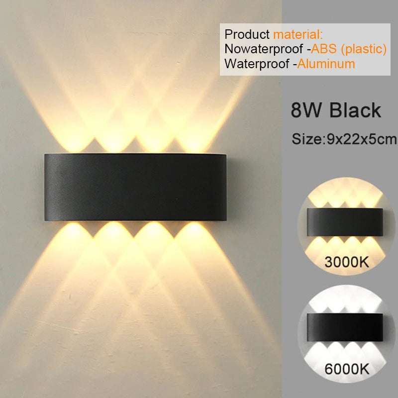Modern LED Wall Sconce – Up & Down Indoor/Outdoor Light