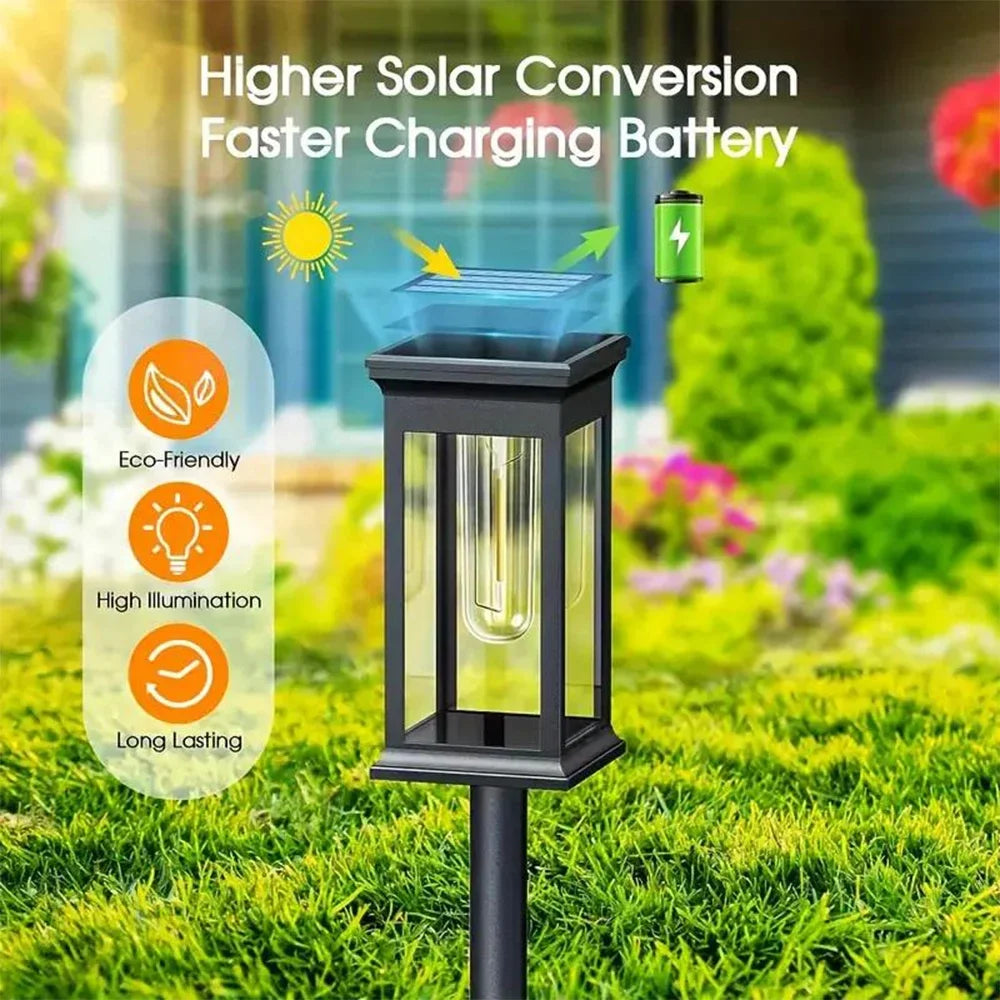 Outdoor Solar Path Lights Waterproof Garden Lighting for Patio Lawn Walkways Driveways Warm Landscape Lights