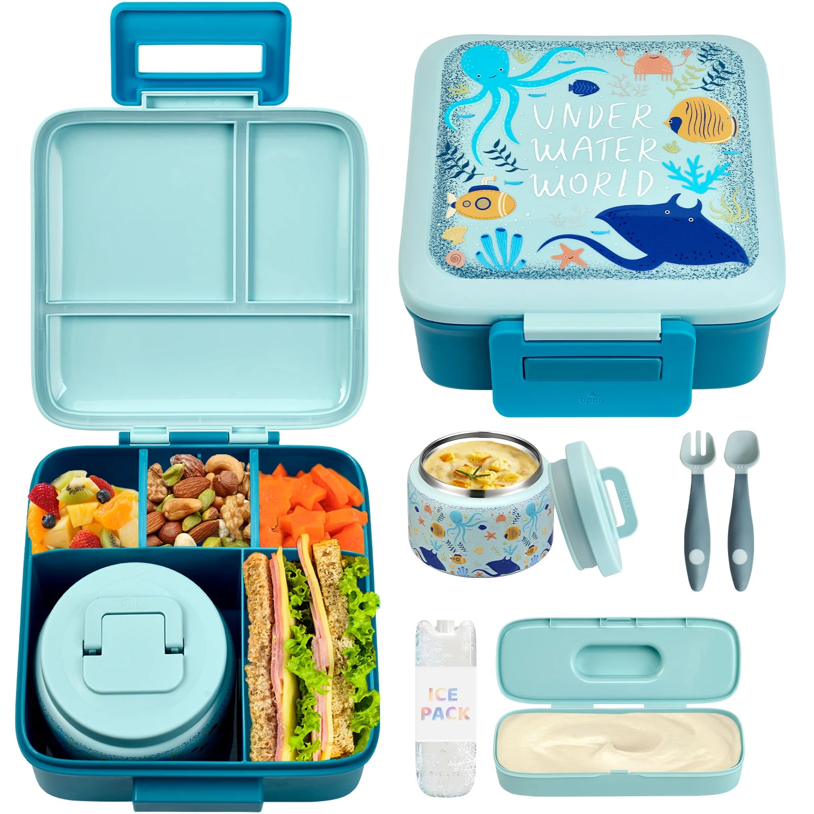 Kids Bento Lunch Box – Leak-Proof with Insulated Jar