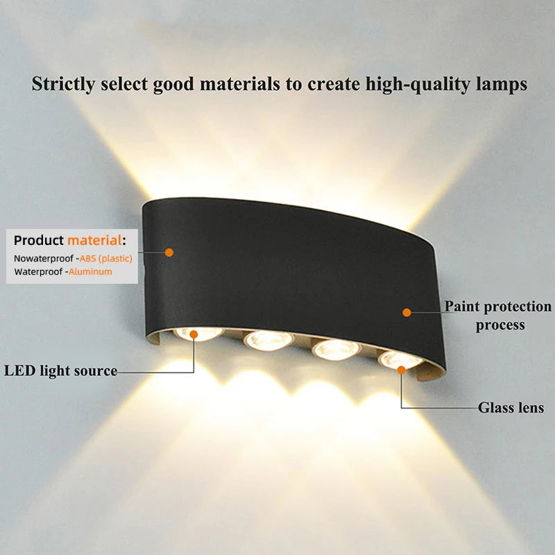 Modern LED Wall Sconce – Up & Down Indoor/Outdoor Light