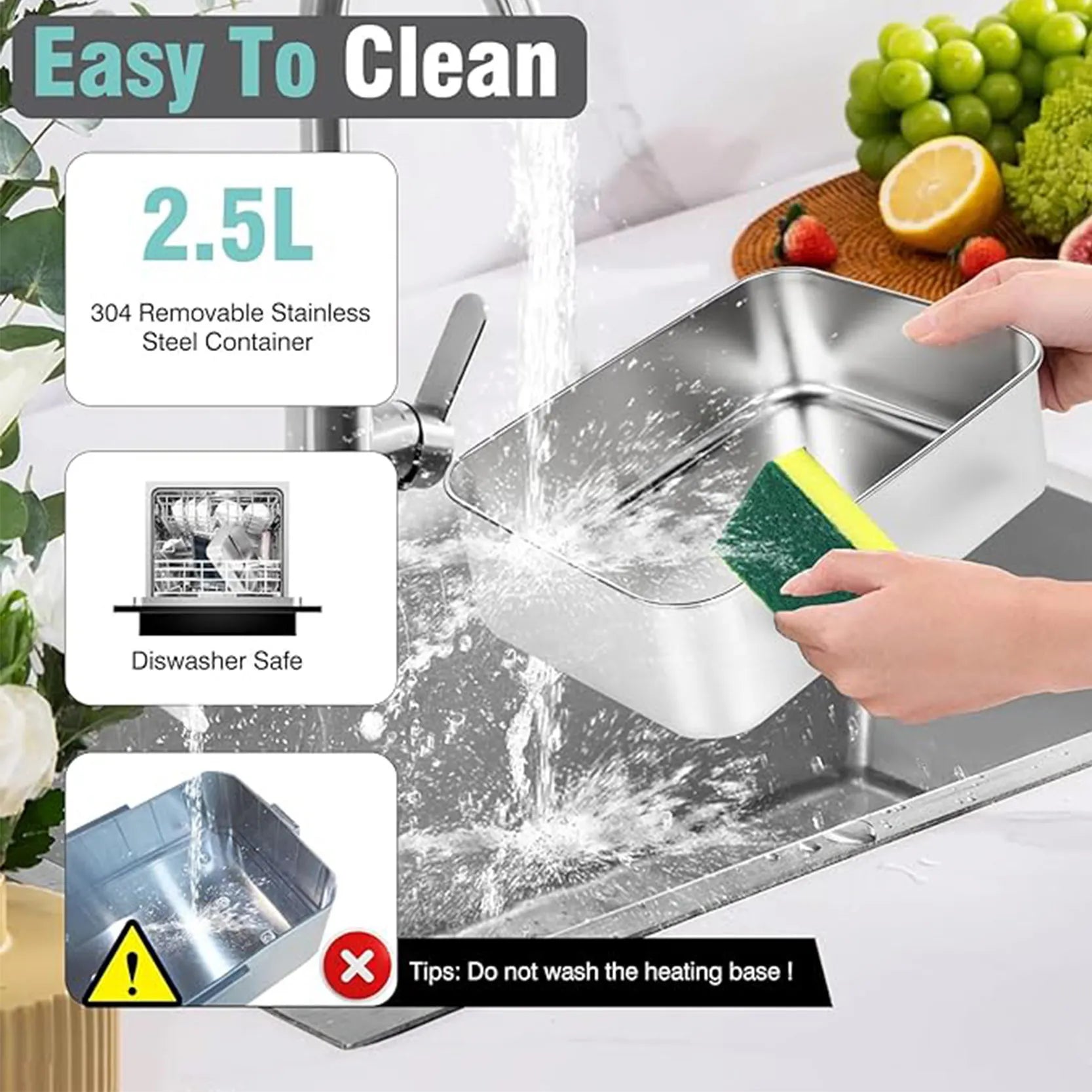 TINSOL 3.5L Electric Heated Lunch Box – Fast 90W Heating