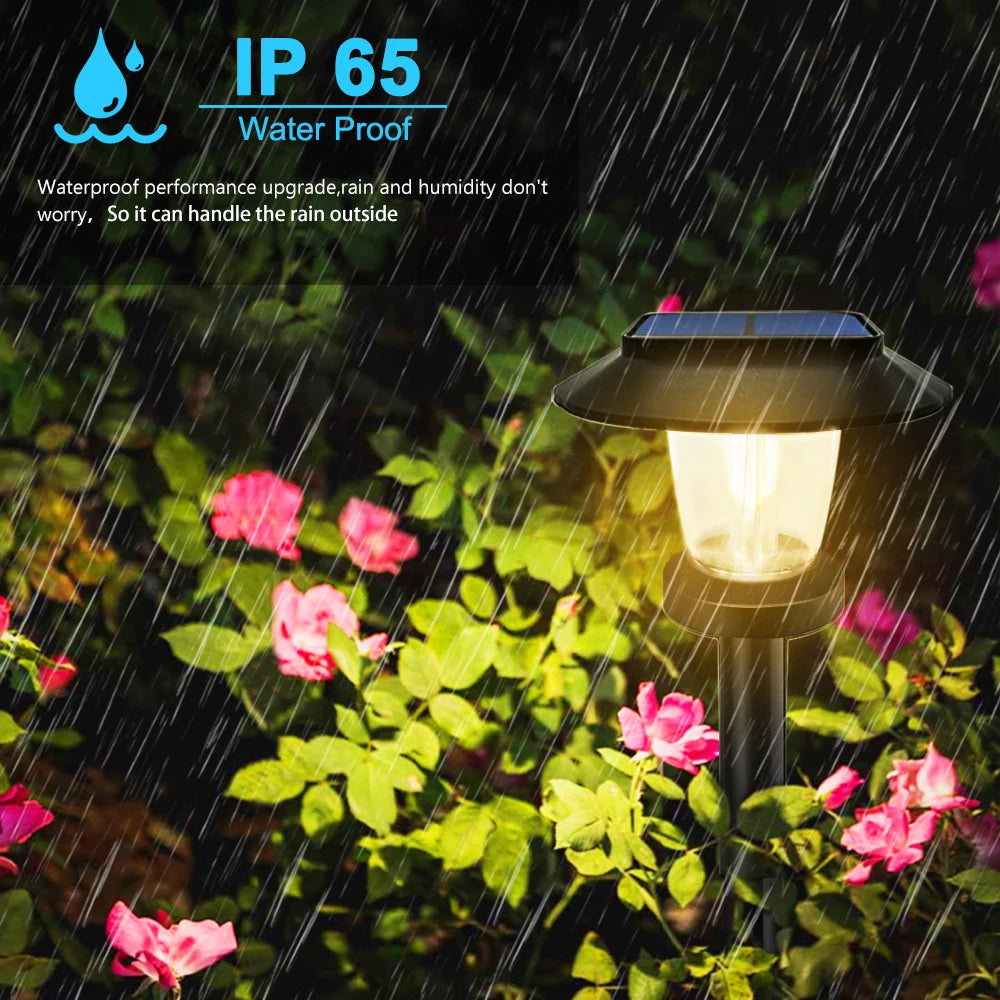 Solar Pathway Lights – Warm White Waterproof Garden Lights