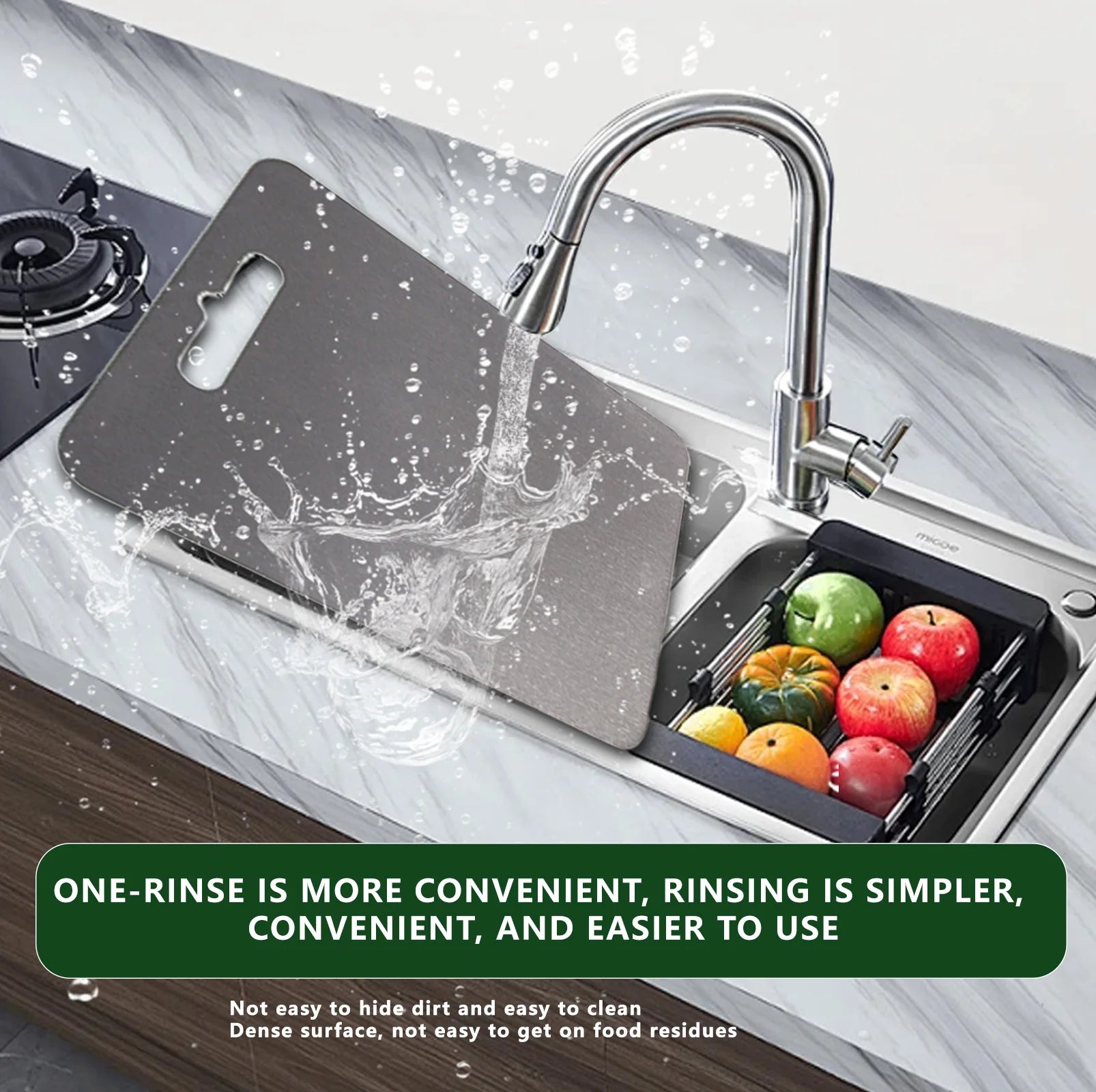 Food Grade Pure Titanium Cutting Board - Antibacterial Odorless, Knife-Safe Non-Stick for Daily Meal Prep