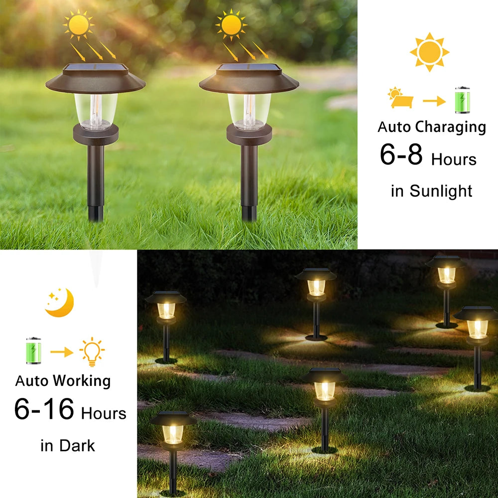 Solar Pathway Lights – Warm White Waterproof Garden Lights