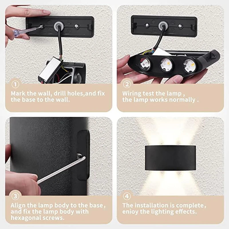 Modern LED Wall Sconce – Up & Down Indoor/Outdoor Light