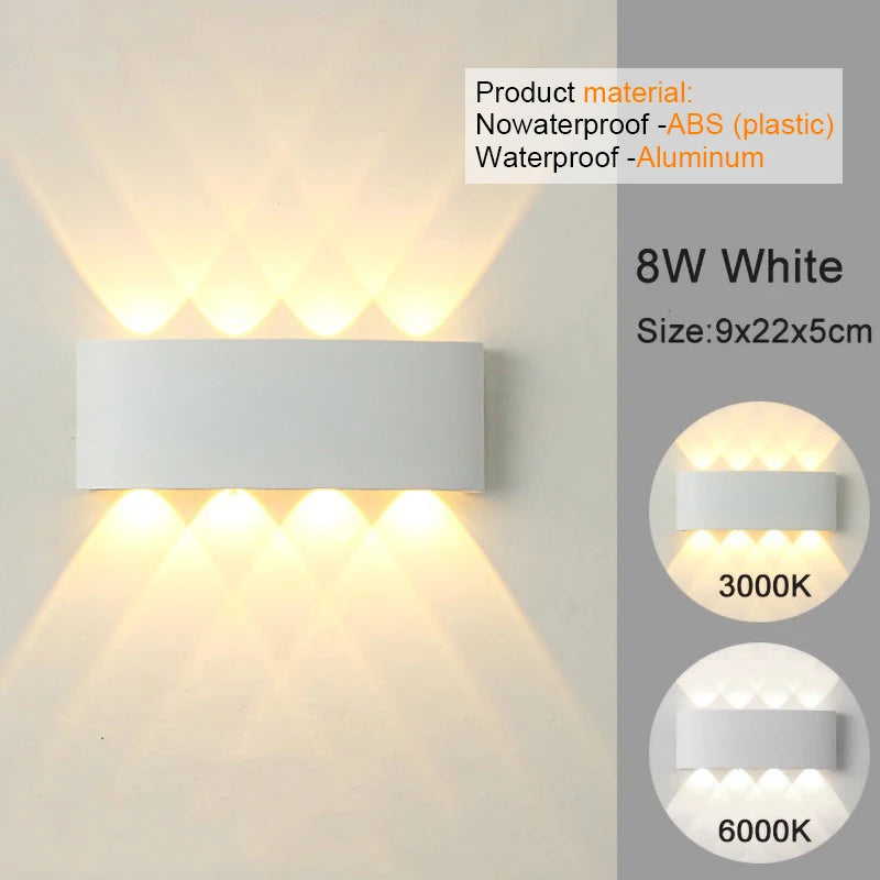 Modern LED Wall Sconce – Up & Down Indoor/Outdoor Light