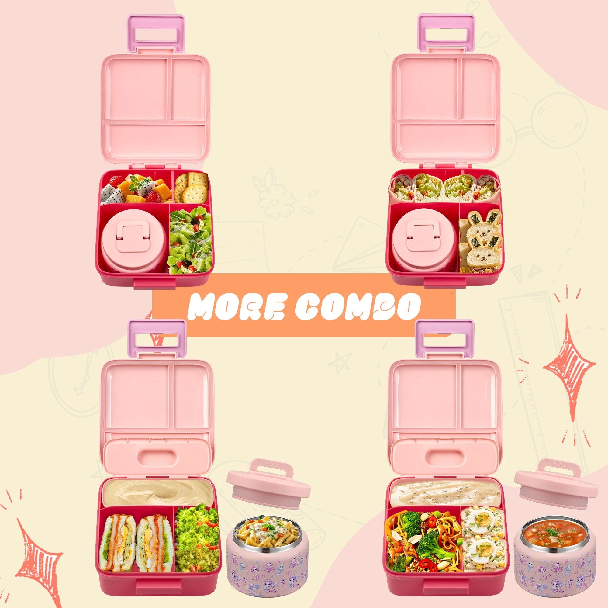 Kids Bento Lunch Box – Leak-Proof with Insulated Jar