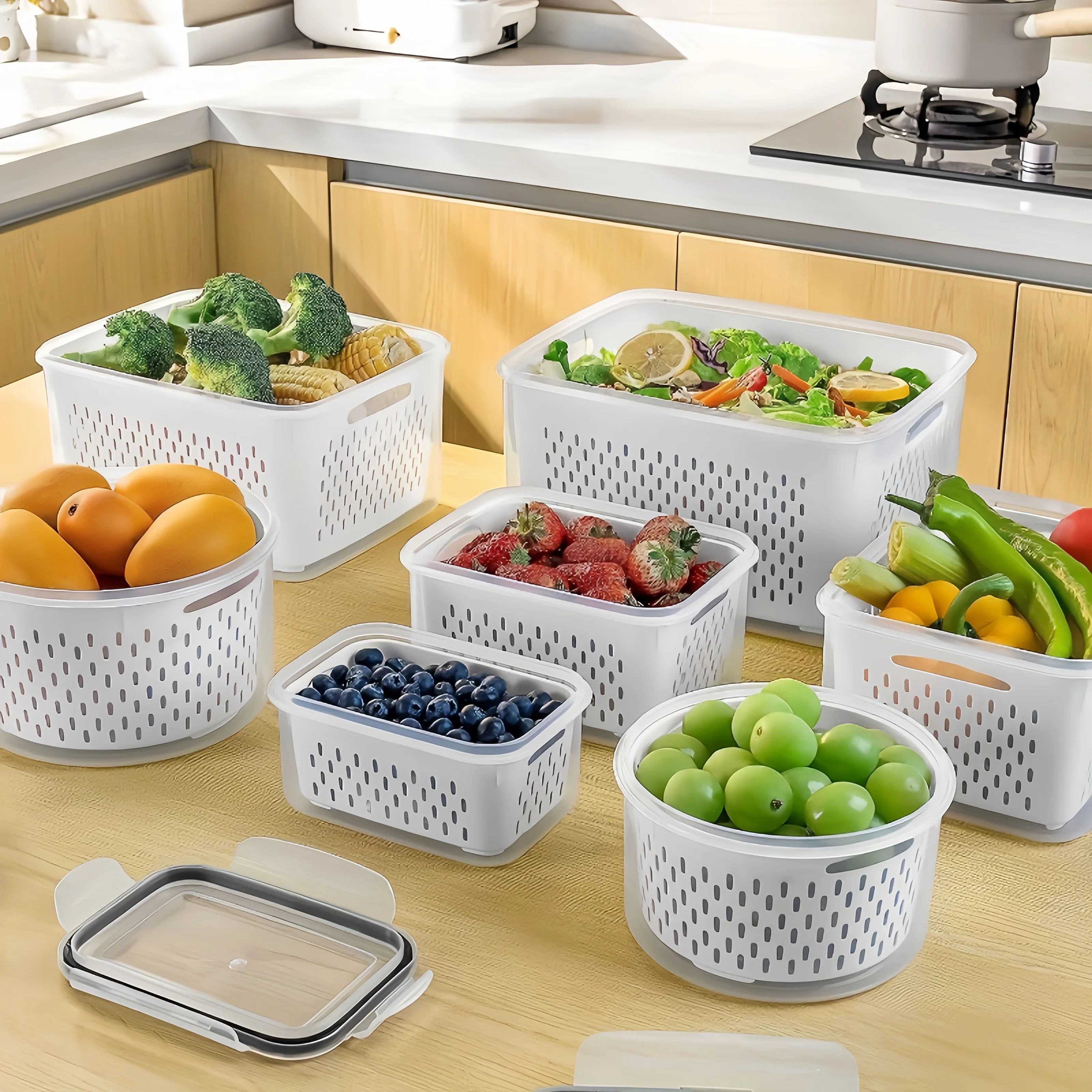 9PCS Fruit Storage Containers – Fridge Organizer Set