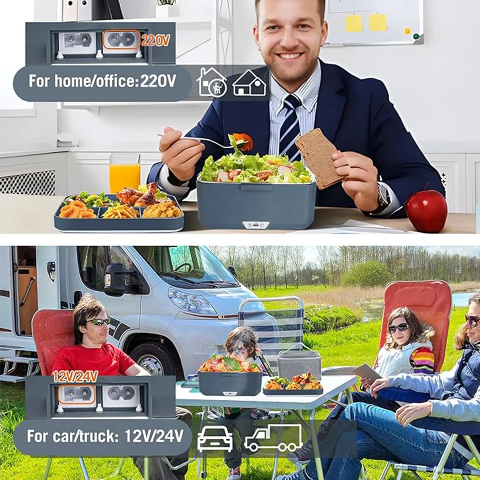 TINSOL 3.5L Electric Heated Lunch Box – Fast 90W Heating