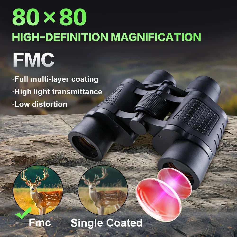 80x80 HD Binoculars – Long Range 15,000m Night Vision